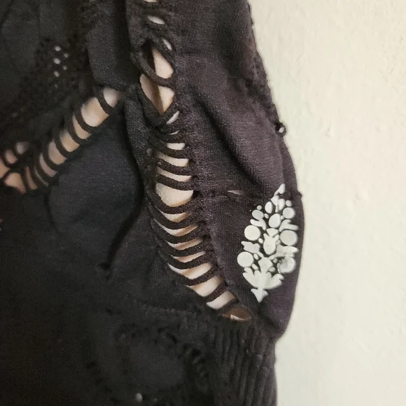 Free People Movement Black Lace Cutout Bralette Bra Intimates Medium Large - Picture 6 of 10